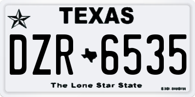 TX license plate DZR6535