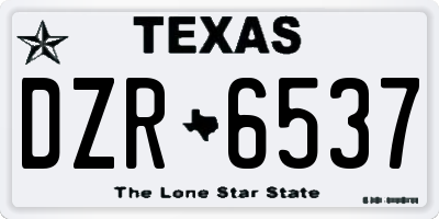 TX license plate DZR6537