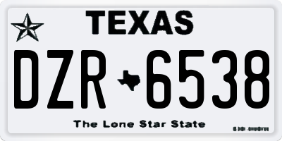 TX license plate DZR6538
