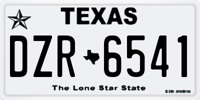 TX license plate DZR6541