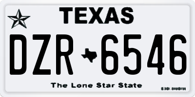 TX license plate DZR6546