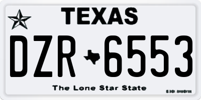 TX license plate DZR6553