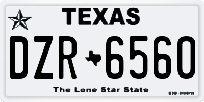 TX license plate DZR6560