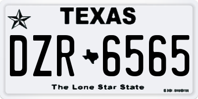 TX license plate DZR6565
