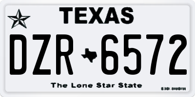 TX license plate DZR6572