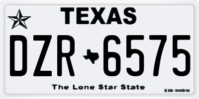 TX license plate DZR6575