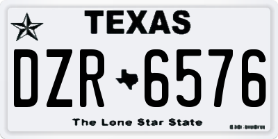 TX license plate DZR6576