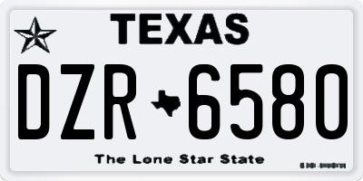 TX license plate DZR6580