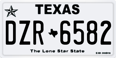 TX license plate DZR6582