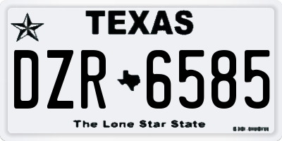 TX license plate DZR6585