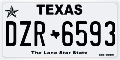 TX license plate DZR6593
