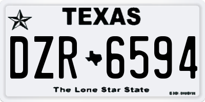 TX license plate DZR6594