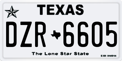 TX license plate DZR6605