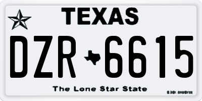 TX license plate DZR6615