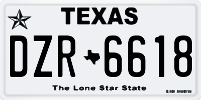 TX license plate DZR6618