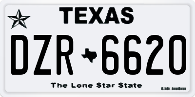 TX license plate DZR6620