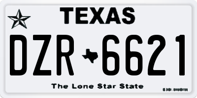 TX license plate DZR6621