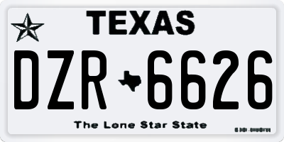 TX license plate DZR6626