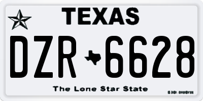 TX license plate DZR6628