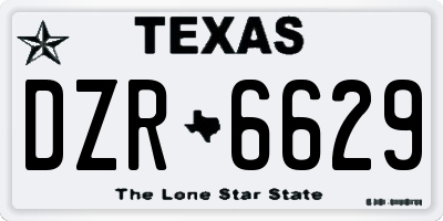 TX license plate DZR6629