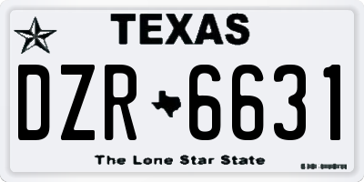 TX license plate DZR6631