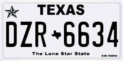 TX license plate DZR6634