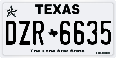 TX license plate DZR6635