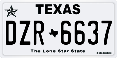 TX license plate DZR6637