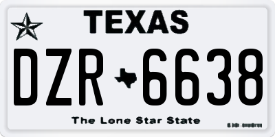 TX license plate DZR6638