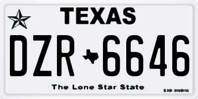 TX license plate DZR6646