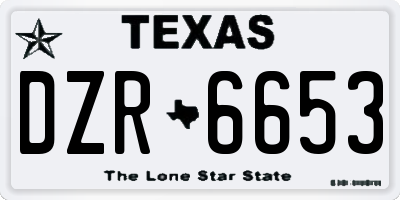 TX license plate DZR6653