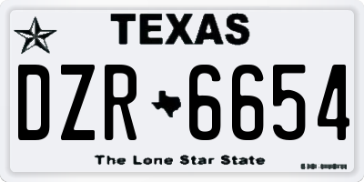 TX license plate DZR6654