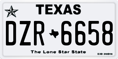 TX license plate DZR6658