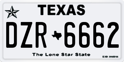 TX license plate DZR6662