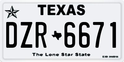 TX license plate DZR6671