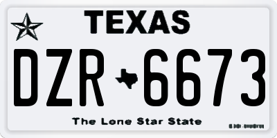 TX license plate DZR6673