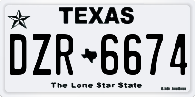 TX license plate DZR6674