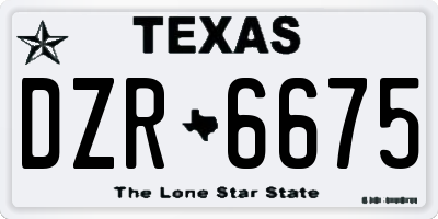 TX license plate DZR6675