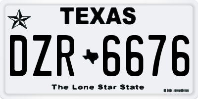 TX license plate DZR6676