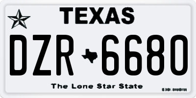 TX license plate DZR6680