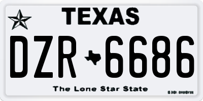TX license plate DZR6686