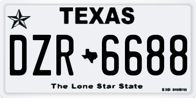 TX license plate DZR6688