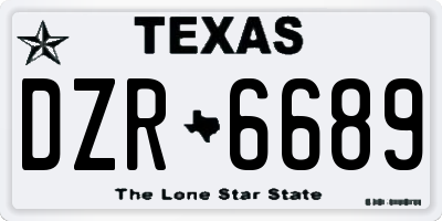 TX license plate DZR6689
