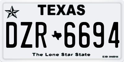TX license plate DZR6694