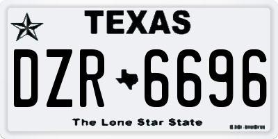 TX license plate DZR6696