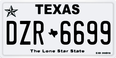 TX license plate DZR6699