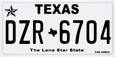 TX license plate DZR6704