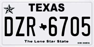 TX license plate DZR6705