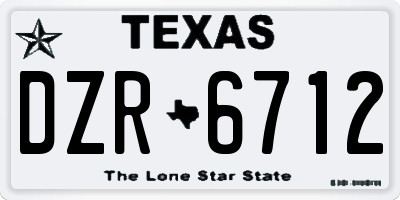 TX license plate DZR6712