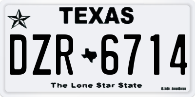 TX license plate DZR6714